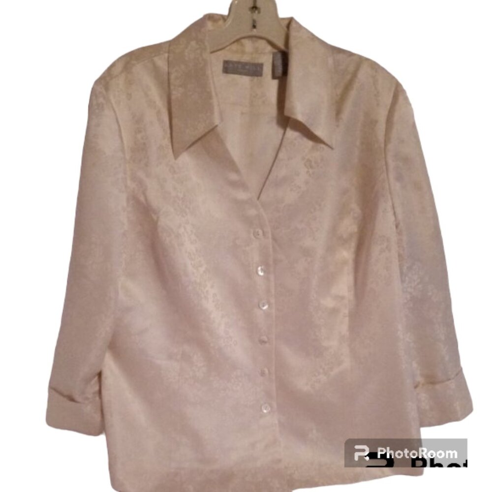 Kate Hill Woman silk blouse-jacket sz 16W